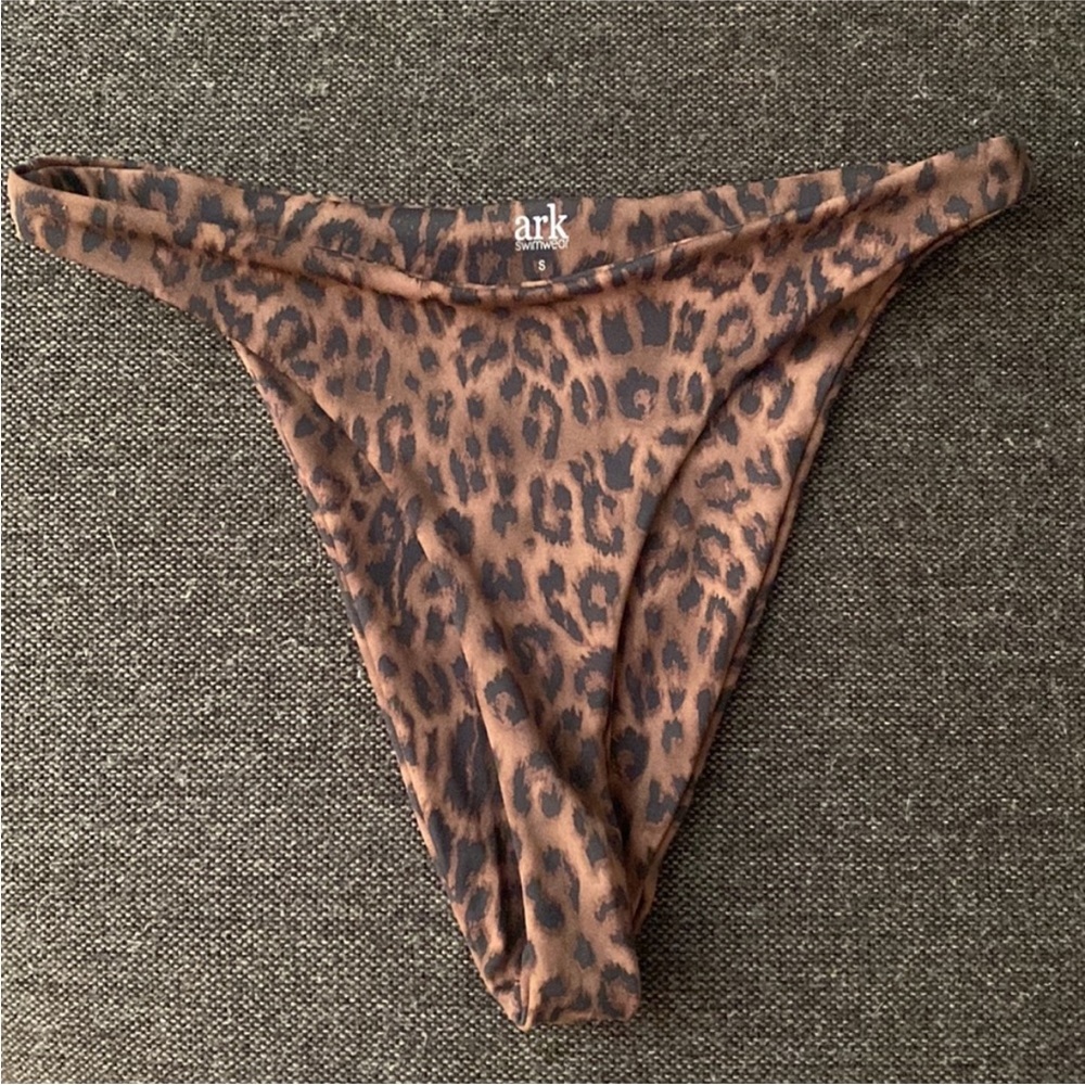 NWT Ark Swim Leopard High Waisted Bottoms (one shoulder bikini top available)